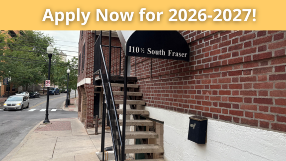 a brick building with a sign that says apply now for 2020 - 2021