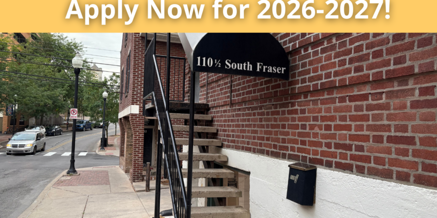 a brick building with a sign that says apply now for 2020 - 2021