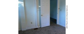 Unfurnished, carpeted bedroom