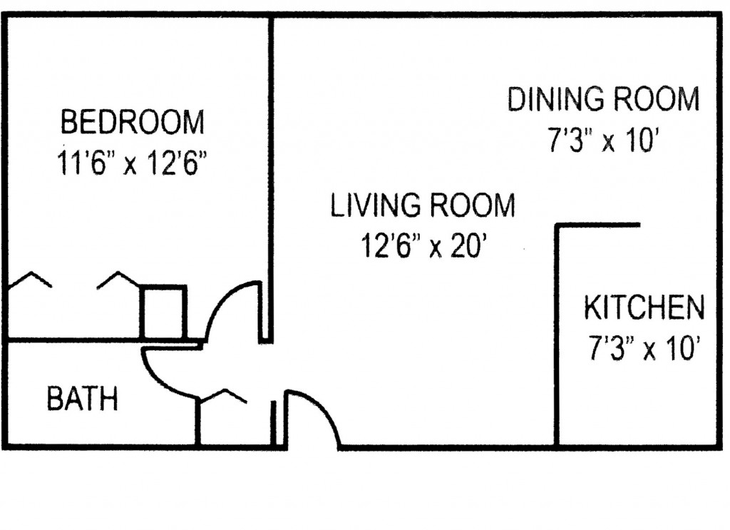 Crestmont Apartments 1 BR Floor Plan
