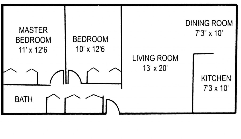 Crestmont Apartments 2 BR Floor Plan