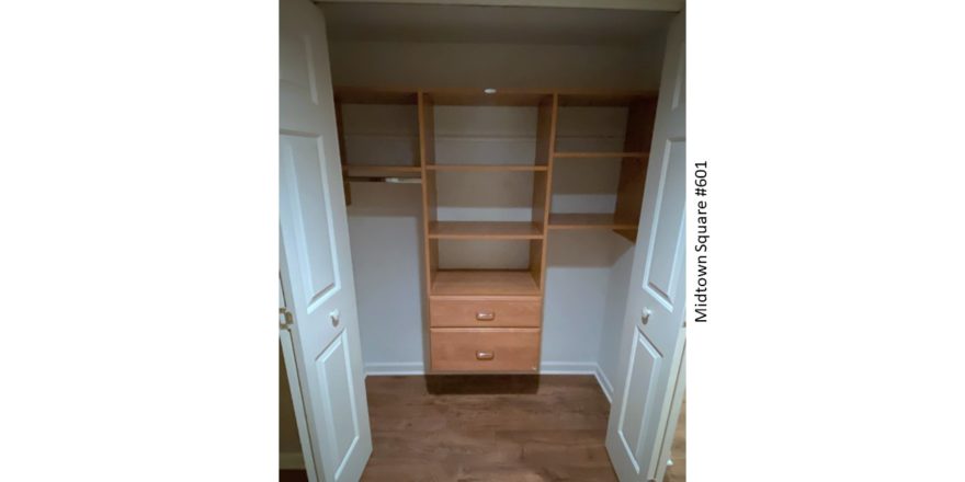 Closet with built-in shelving