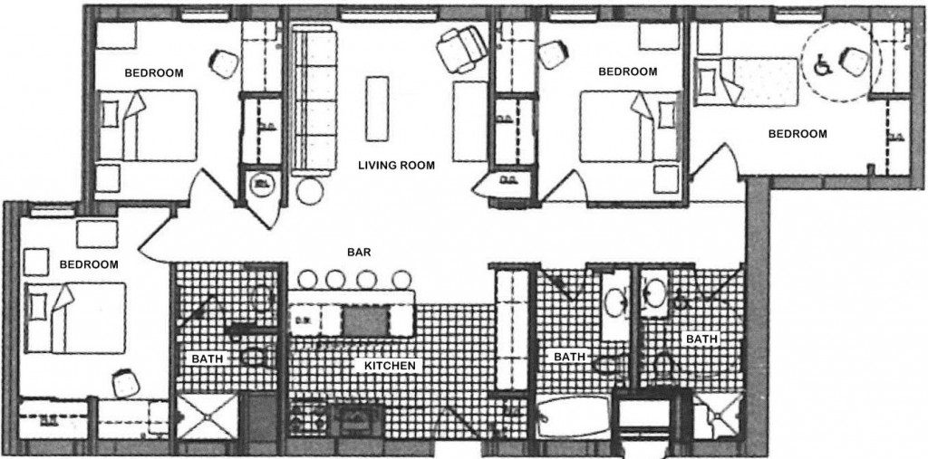 Campus Tower 4 BR Deluxe Floor Plan