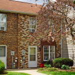 Exterior of brick townhouse