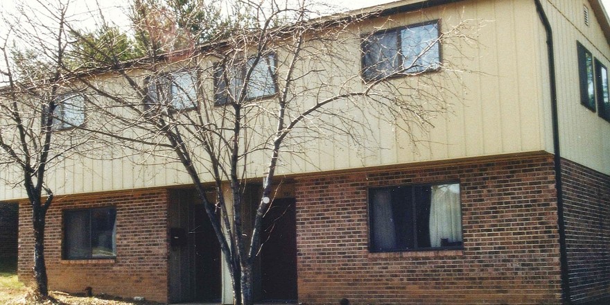 Exterior of one of the duplexes at 931-953 W Aaron Drive