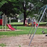 Playground with swings and slides