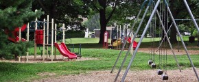 Playground with swings and slides