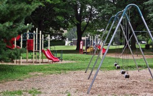 Playground with swings and slides