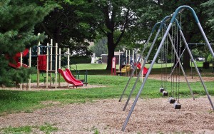 Playground with swings and slides