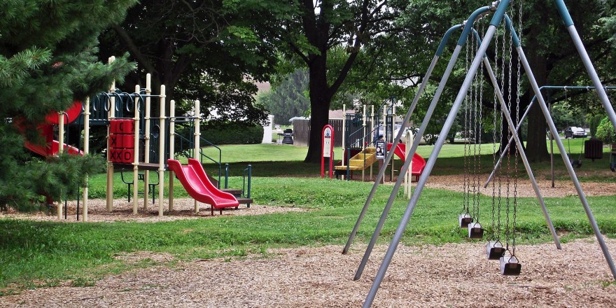 Playground with swings and slides