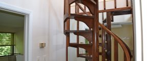 Wooden spiral staircase