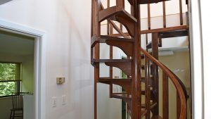 Wooden spiral staircase