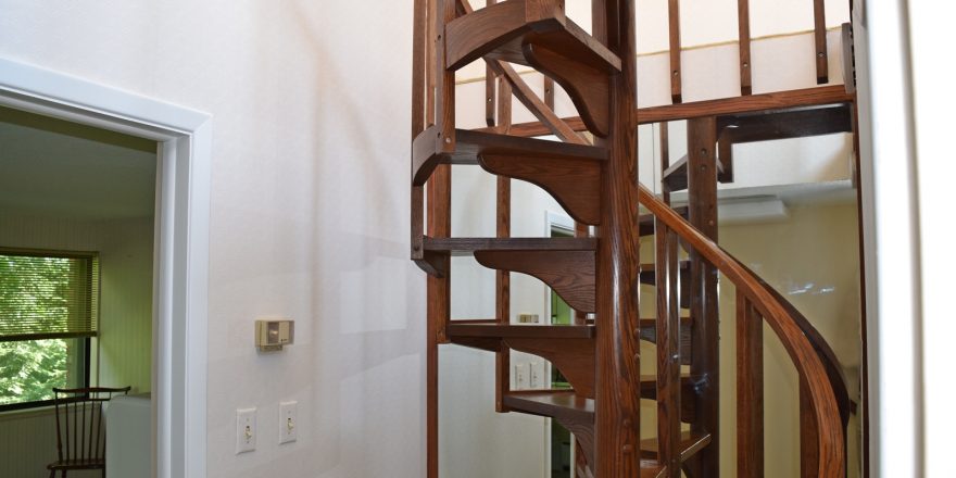 Wooden spiral staircase