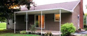 Covered concrete patio