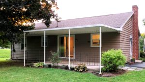 Covered concrete patio