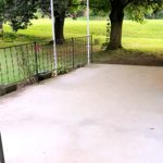 Covered concrete patio