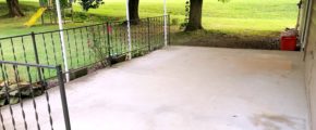 Covered concrete patio