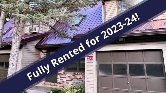 Graphic that states property is fully rented for 2023 - 2024