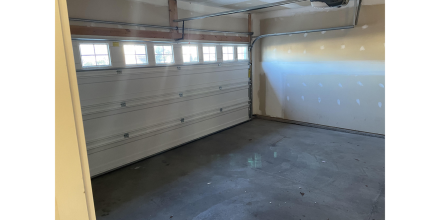 an empty garage with no one in it