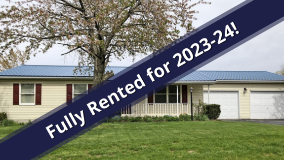 Graphic that says fully rented for 2023 - 2024
