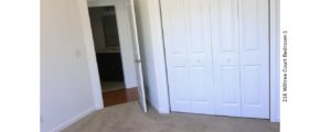 Unfurnished, carpeted bedroom and large closet