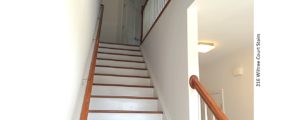 Stairwell with wooden stairs