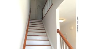 Stairwell with wooden stairs