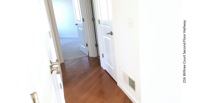Hallway with wood floors