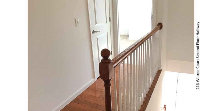 Hallway with wood floors