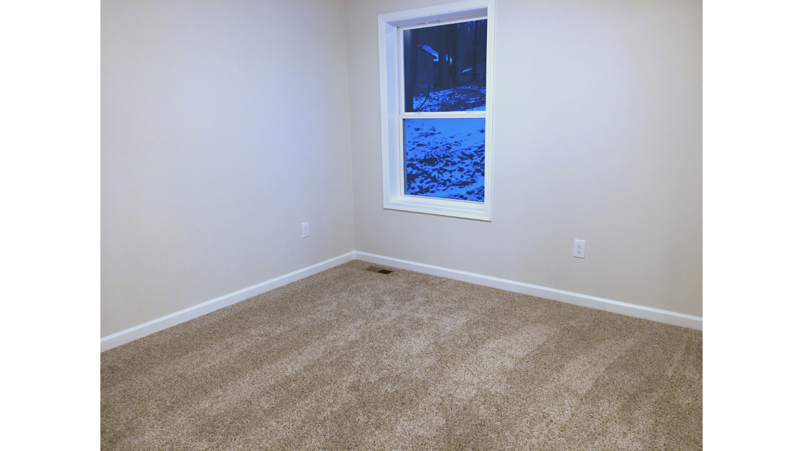 Empty room with neutral carpet and window