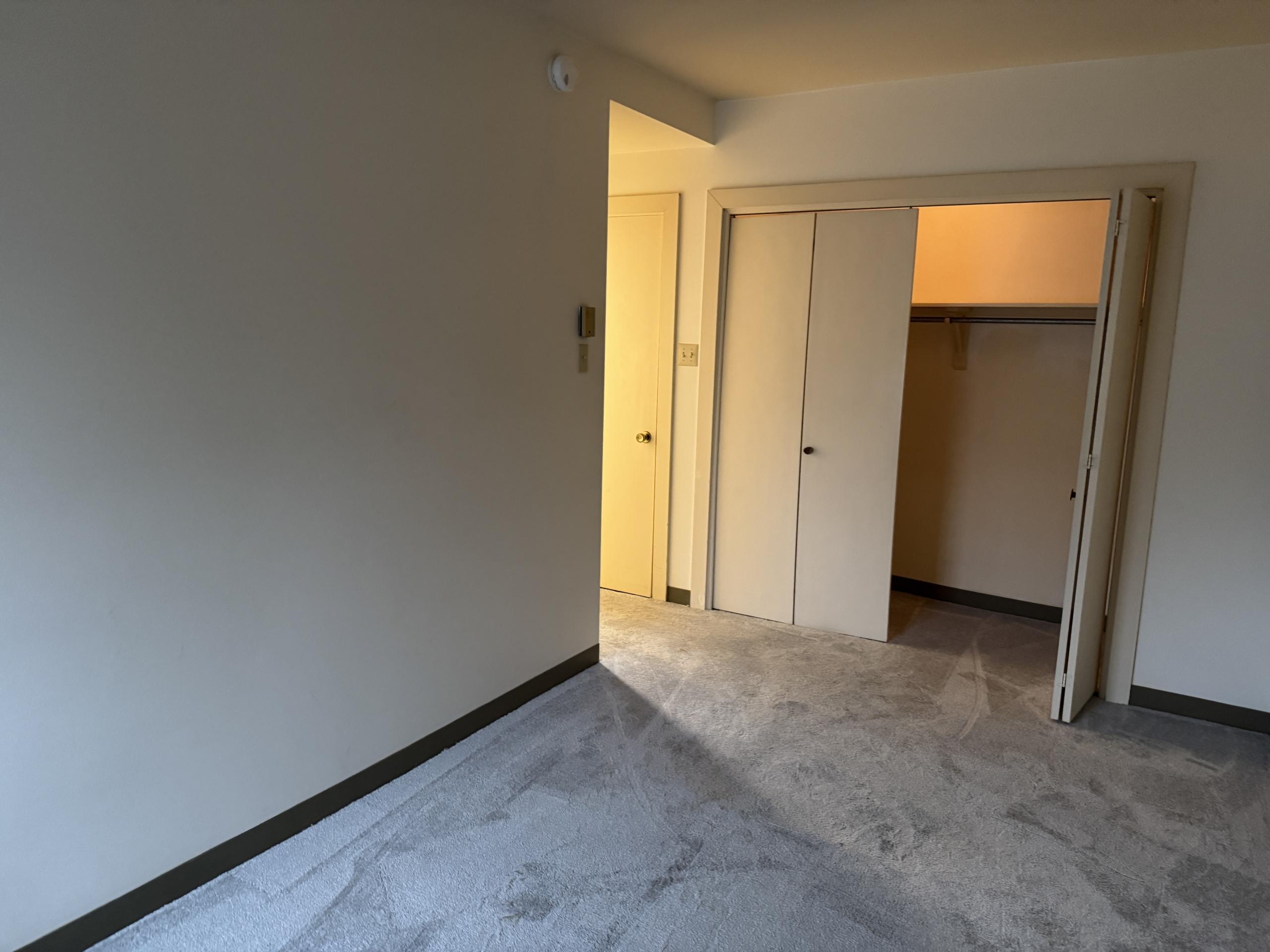 Empty apartment hallway with closet