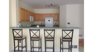 U-Shaped kitchen with bar seating