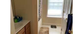 Bathroom with vanity and tub/shower combo