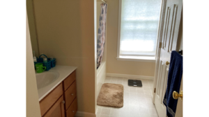 Bathroom with vanity and tub/shower combo