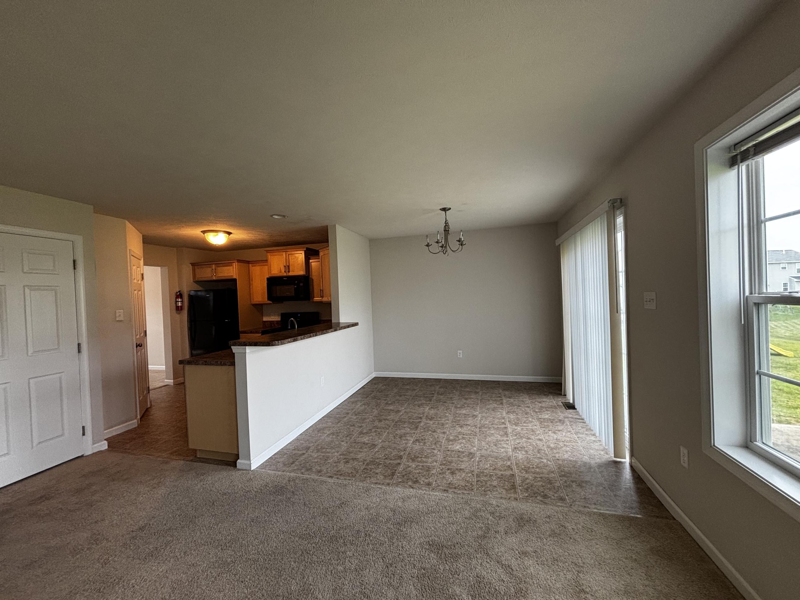 Interior of dining and kitchen area