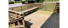 Back deck with built in bench seating