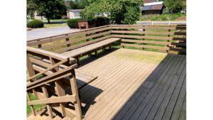 Back deck with built in bench seating