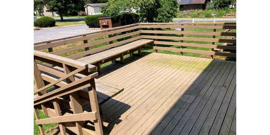 Back deck with built in bench seating