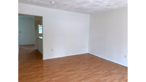 Living room with wood-style flooring