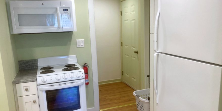 Kitchen with appliances and small counter