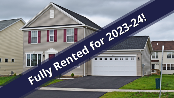 Graphic that states property is fully rented for 2023 - 2024