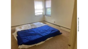 Bedroom with large mattress