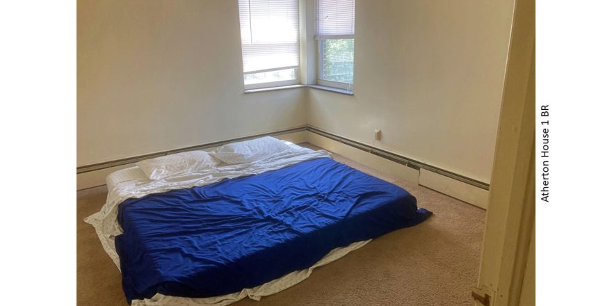 Bedroom with large mattress