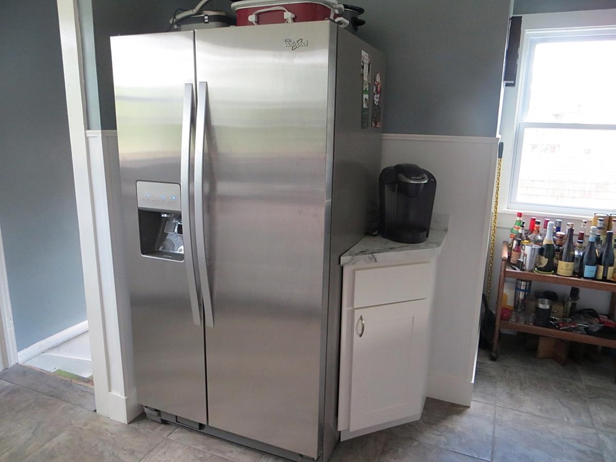 Stainless steel refrigerator and Keurig machine