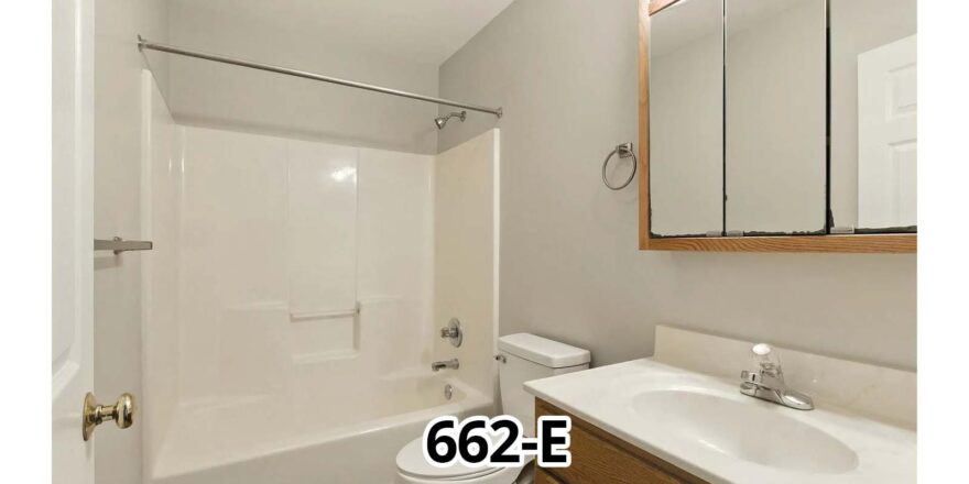 a bathroom with a toilet, sink, and mirror