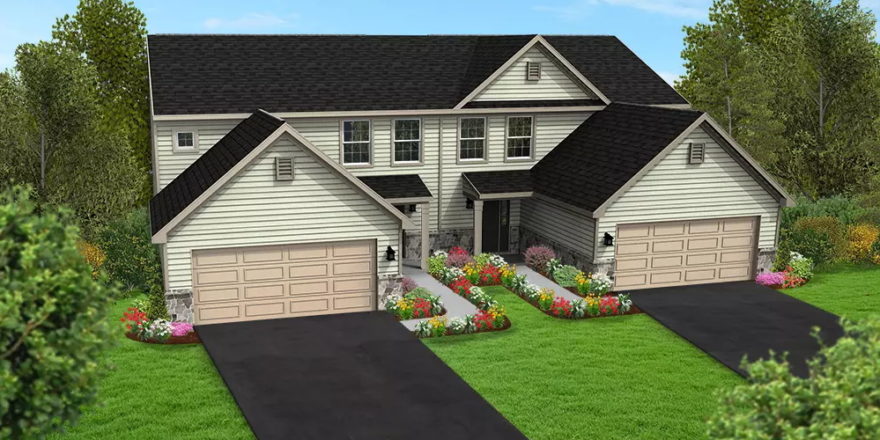 Rendering of exterior of duplex