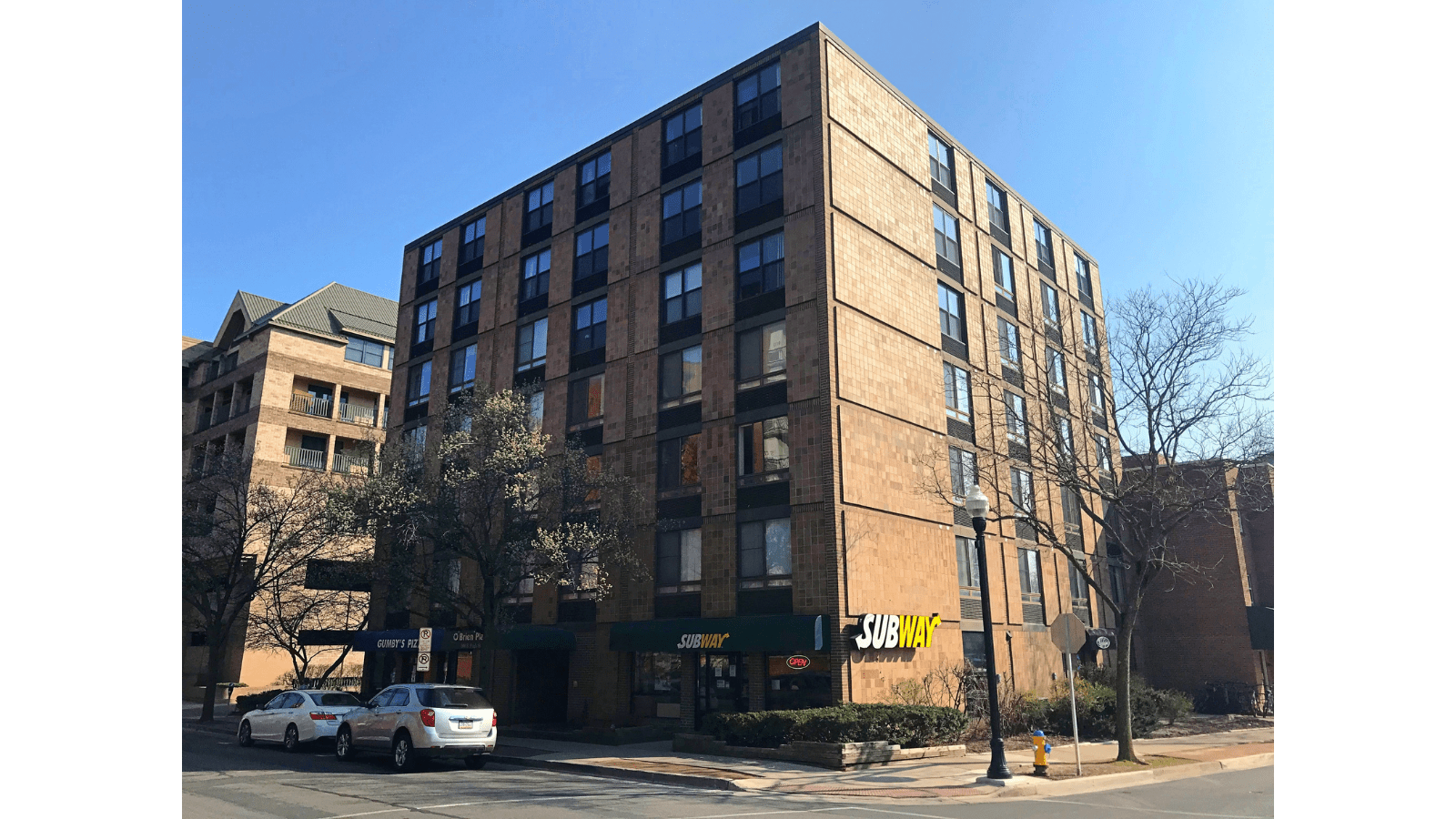 O'Brien Place apartment building with Subway