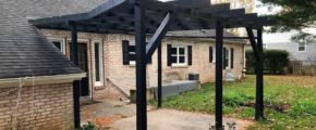 Back yard with patio and pergola