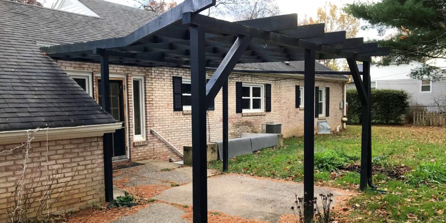 Back yard with patio and pergola