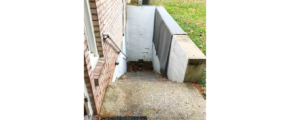 Exterior steps to the basement from the patio